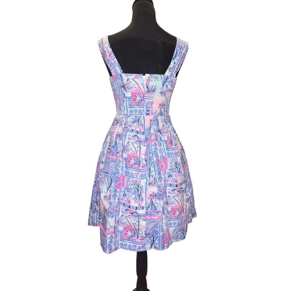 Lilly Pulitzer Cyndi Whisper Blue Yeah Buoy Nautical Fit & Flare Dress 0 - Picture 3 of 15